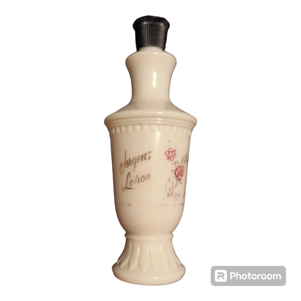 Vintage Jergens milk glass lotion bottle from the 1950s. - Picture 3 of 3